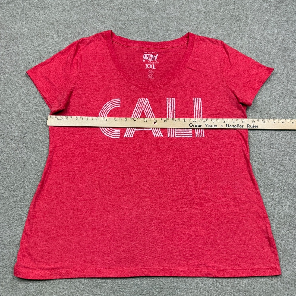 Todd Snyder x Local Pride T Shirt Womens Size 2XL XXL Red V Neck Short S… - Picture 6 of 7